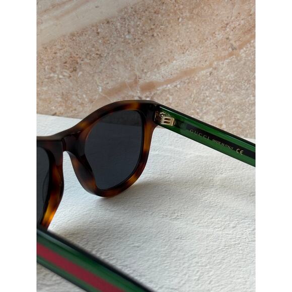 NEW Gucci GG0003S Brown Havana Striped Arm Sunglasses